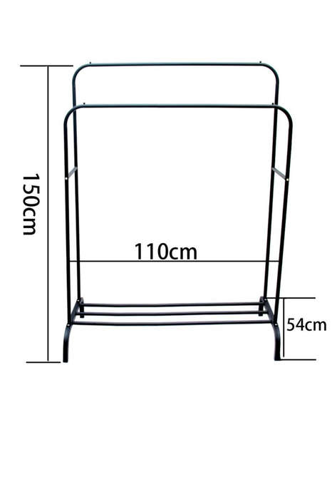 Pract Pack - Two Rail Free Standing Dry Clothes Rack for Hanging Clothes