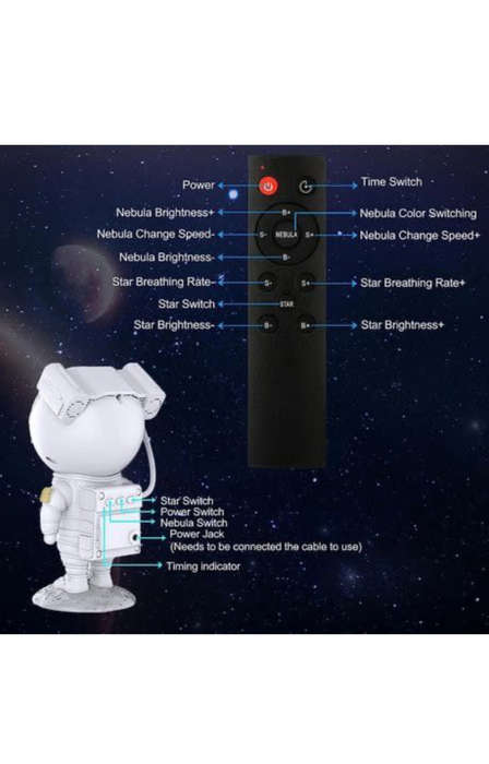 Astronaut Nebula Galaxy Night Light Projector