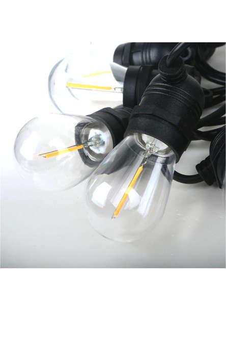 Lighting 10 LED Festoon Vintage Bulb String Lights - 5m Solar Panel