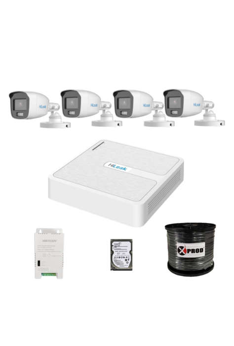 HiLook 4 Channel 1080p ColorVu Complete Kit