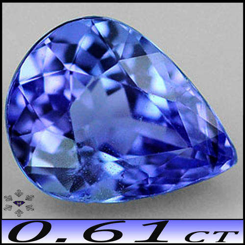 0.61CT VIOLETISH DEEP BLUE TANZANITE [VVS] - FABULOUS CLEAN MODERN MIX FACET PEAR GEM