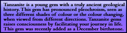 TANZANITE - COLLECTIBLE CERTIFIABLE  GEMS