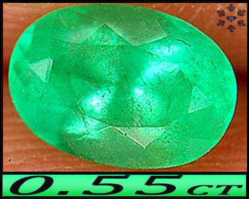 0.55ct Natural Unheated Gem Green Emerald - SI - Columbian Fancy Mixed Faceted Oval