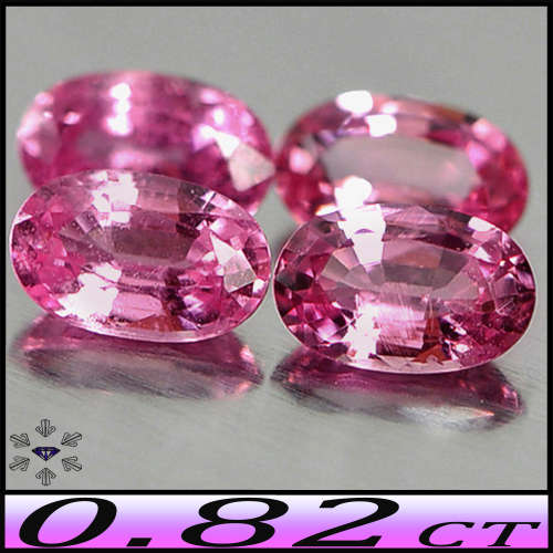 0.82ct Pair Intense Pink Natural Sapphire - VS - Two Tanzania Matching Ovals