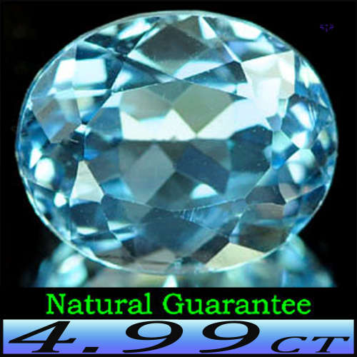 4.99ct Natural Untreated Pastel Blue Topaz - VVS - Brazilian Fancy Faceted Oval Gem