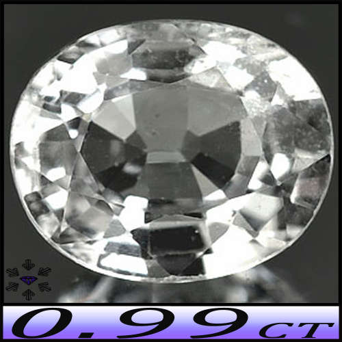 0.99ct Magnificent Fancy Gem White Sapphire - VVS - Madagascan Modern Oval (Gentle Heat)