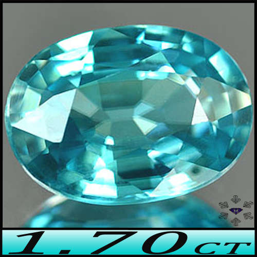 1.70ct Medium Deep Blue Cambodia Zircon Gem - VS - Scintillating Cleab Multi-Faceted Oval