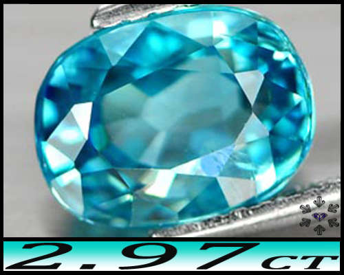 2.97ct Cambodia Intense Blue Zircon Gem - VS - Stunning Unheated Multi-Faceted Cusion