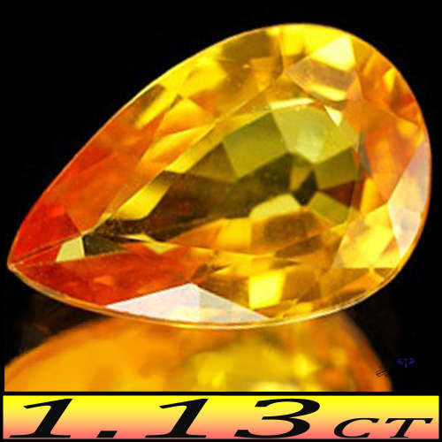 1.13ct Fancy Vivid Orange Tanzania Sapphire - SI - Brilliant Facet Pear Gem (Heated)
