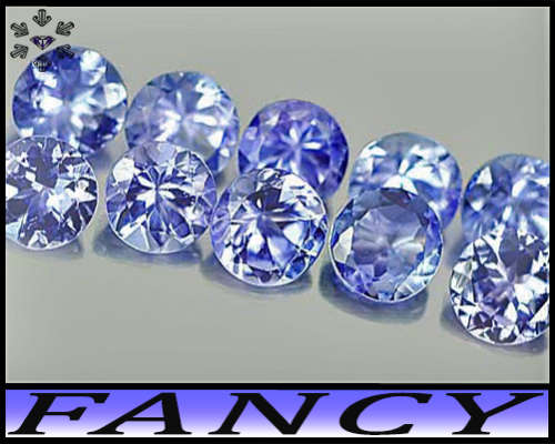 0.83ct Five Violet Deep Blue Tanzanite Rounds - VS - Matching Fancy Gems (Gently Heated)