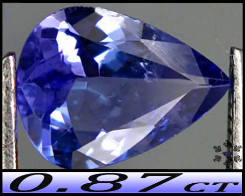 0.87ct Top Vivid Purplish-Blue Tanzanite - SI - Natural Unheated Multi-Facet Pear Gem