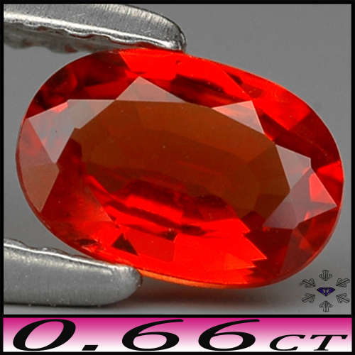 0.66ct Orange Intense Red Brilliant Sapphire - IF - Flawless Songea Tanzania Oval (Gentle Heat)