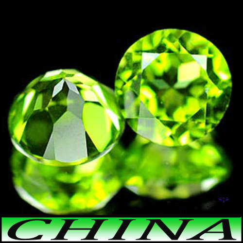 3.30ct Unheated Medium Green Peridot - VVS - Two Matching Fancy Facet Rounds