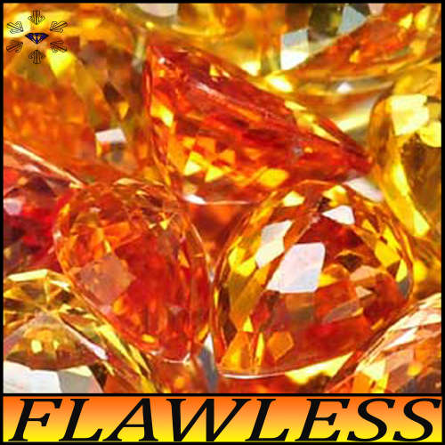 0.91ct Vivid Orange Songea Sapphire Pair -  VS - Two Matching Pear Gems (Heated)