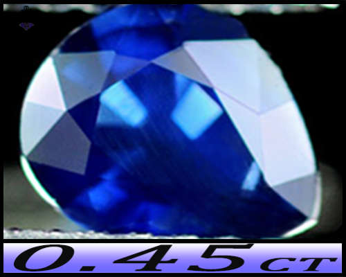 0.45ct Intense Blue Tanzania Sapphire - VS - Clean Unheated Mixed Pear Gem