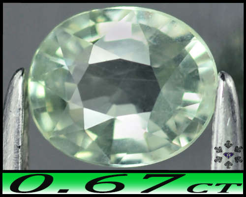 0.67ct Unheated Bluish Light Green Sapphire - VS - Clean Classic Madagascar Cushion