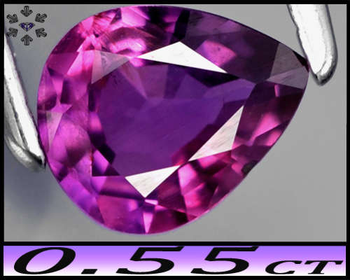 0.55ct Unheated Vivid Pinkish Purple Sapphire - SI - Ihosy Madagascar Natural Fancy Pear Gem