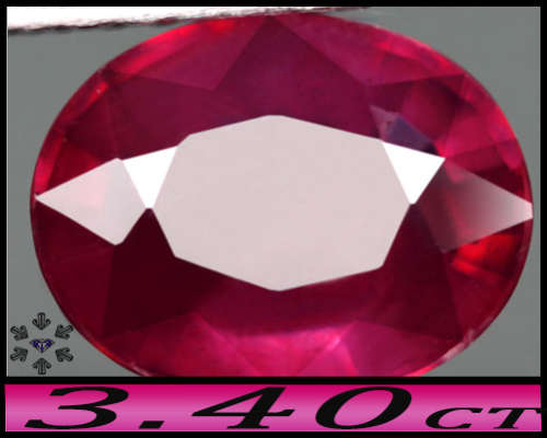 3.40ct Purplish Red Madagascar Ruby - SI - Fancy Faceted Oval (Minor Filling)