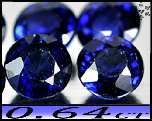 0.64ct Two Vivid Blue Winza Sapphire - VS - Combined Round Gem Pair (Heated)