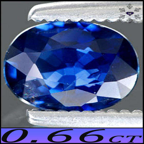 0.66ct NATURAL SAPPHIRE [VS] - EXCELLENT MEDIUM DEEP BLUE OVAL POLISHED GEMSTONE.