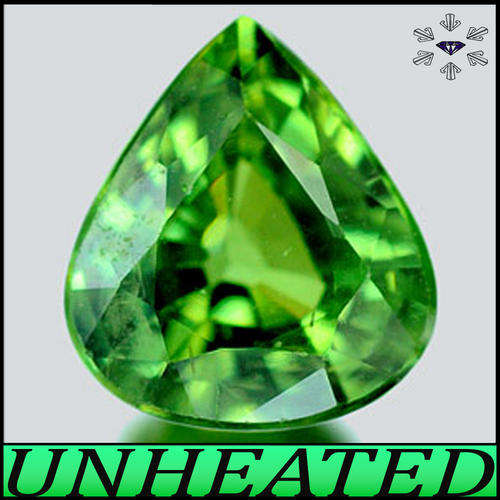 0.39ct Brilliant Lustrous Rare Demantoid Garnet - VS - Natural Intense Medium Green Pear