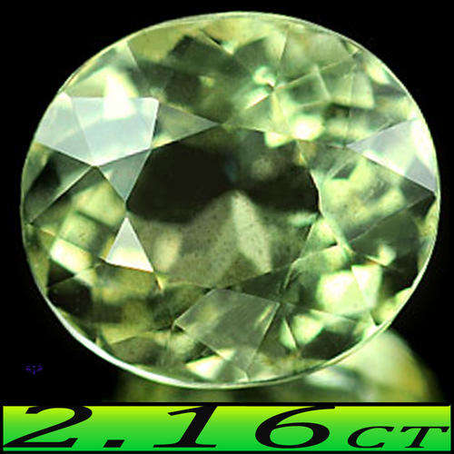 2.16ct Green Glowing Unheated Beryl Gem - VS - Rare Brazilian Fancy Brilliant Oval