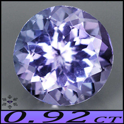 0.92CT BLUISH VIOLET TANZANITE [VS] - NATURAL PRETTY PORTUGUESE FACETED ROUND GEMSTONE