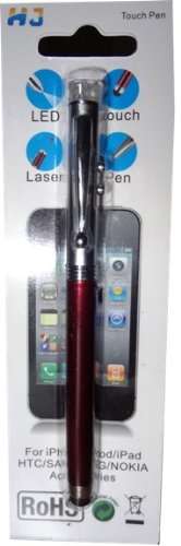 TOUCH PEN STYLUS 4 IN 1 - LED, TOUCH STYLUS, LASER POINTER & WRITING PEN (Top Notch Product!!!)