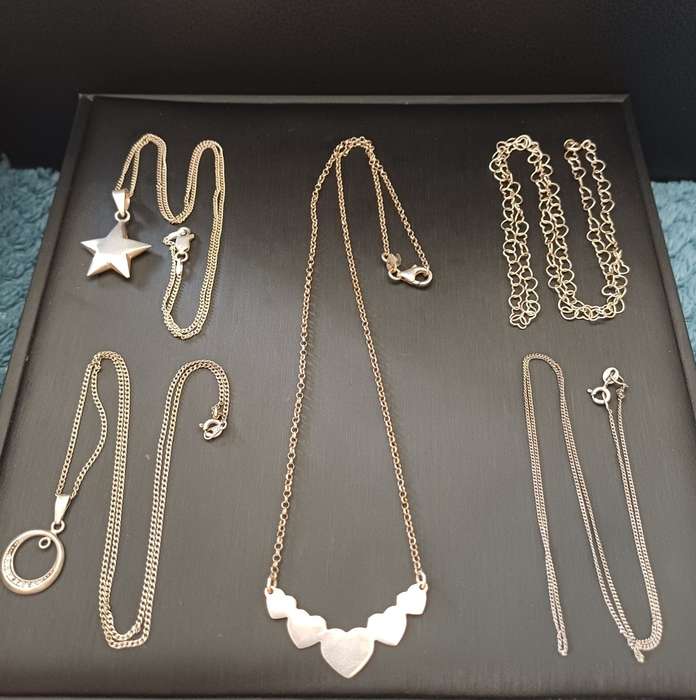 Lot of 5 Sterling silver necklaces