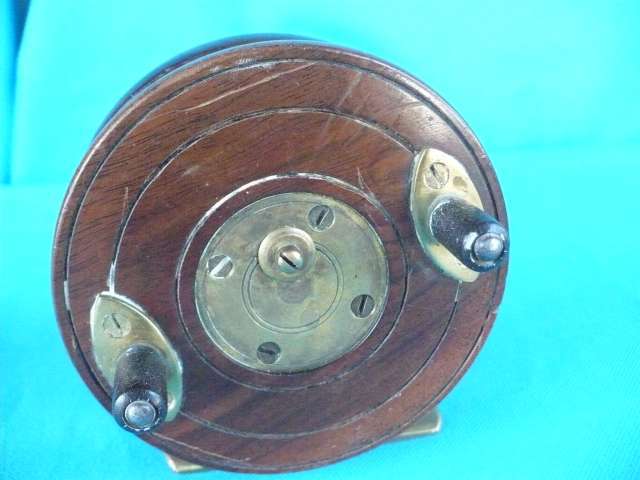 VINTAGE WOOD & BRASS STARBACK  FLY FISHING REEL