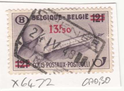Belgium Single Crossbow Stamp with 13F.50 Surcharge. As Image.