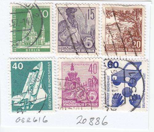 Germany Group of Six Stamps (GER 616). As Image.
