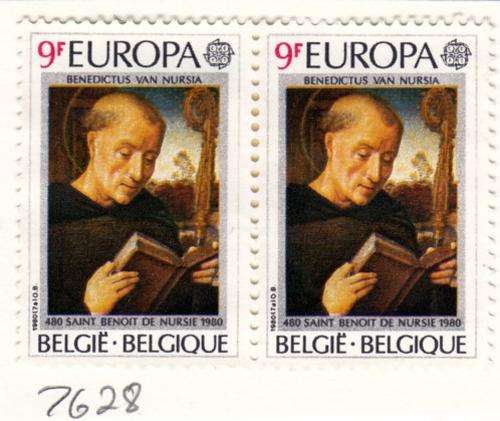 Belgium Pair of 9f Stamps. As Image.