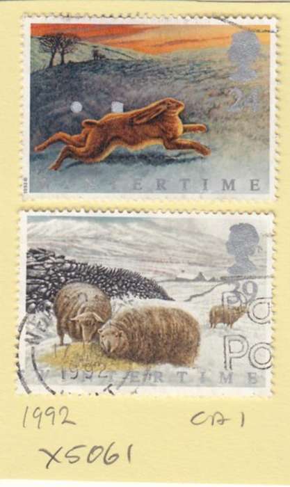 GB Two Wintertime Stamps. As Image.