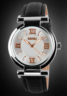 Skmei High  Fashion ladies' PU leather watch Black