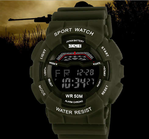 Skmei men's Digital watch Military Green