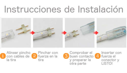 Flexible LED Strip Connector 220V 5050 Power Plug