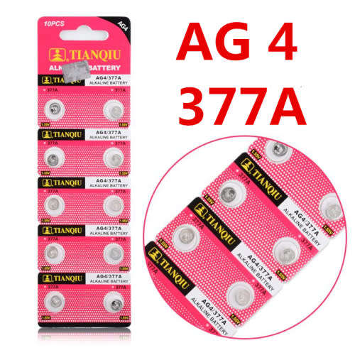 10pcs AG4 377A 1.55V Alkaline Battery
