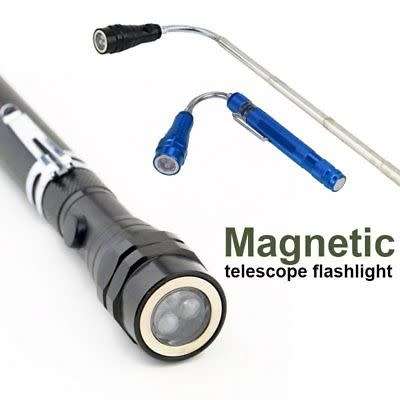 3 LED Torch Flashlight Magnetic Pick Up Tool Extendable