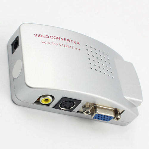 PC VGA to TV RCA Composite Video Converter AV RGB S Video Converter Box