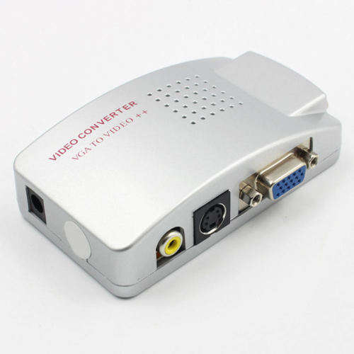 PC VGA to TV RCA Composite Video Converter AV RGB S Video Converter Box
