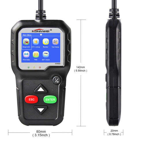 OBD2 Diagnostic Scanner Tool Car Code Reader EOBD Engine Fault Scan 2.4 KW680