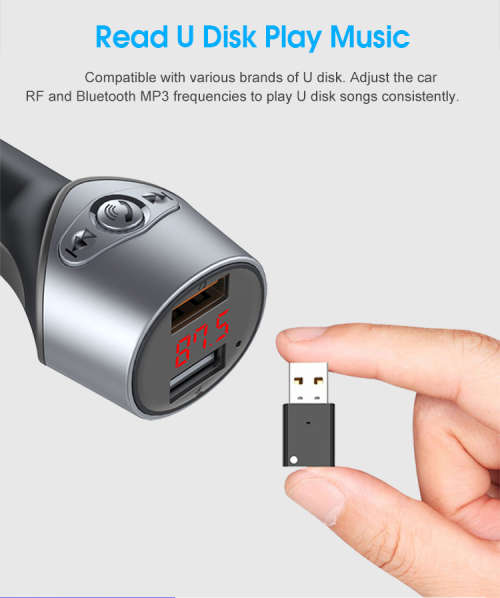 C5 MP3 Player Navigation FM Bluetooth Transmitter Double USB 5V 2.1A Car Charger