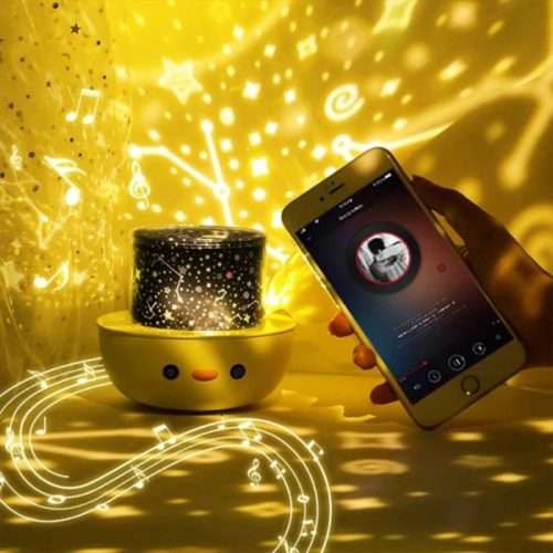 360 Degree  Rotation Projection Music Box 2 in 1 Duck LED Projector Night Light Projector Lamp