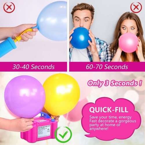 Portable Dual Nozzle110V 600W Electric Balloon Blower Pump Electric Balloon Inflator