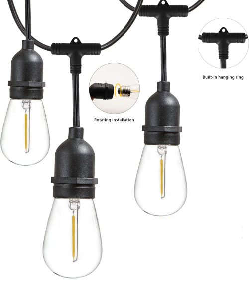 10M Waterproof LED Bulb String Lights Outdoor Street Garden Holiday String Lights