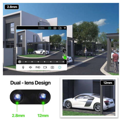 Dual Lens Wifi Camera With ICSEE App 8MP 8 X Zoom
