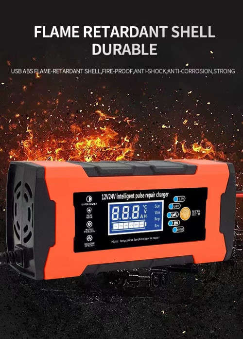Motorcycle and car battery charger 12V 10A / 24V 5A