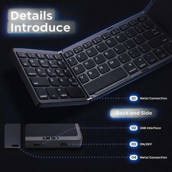 Wireless Bluetooth Keyboard With Touch Mouse Pad
