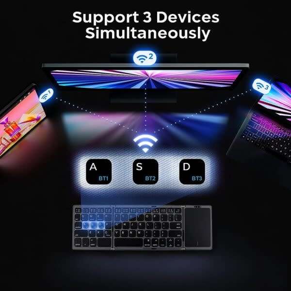Wireless Bluetooth Keyboard With Touch Mouse Pad